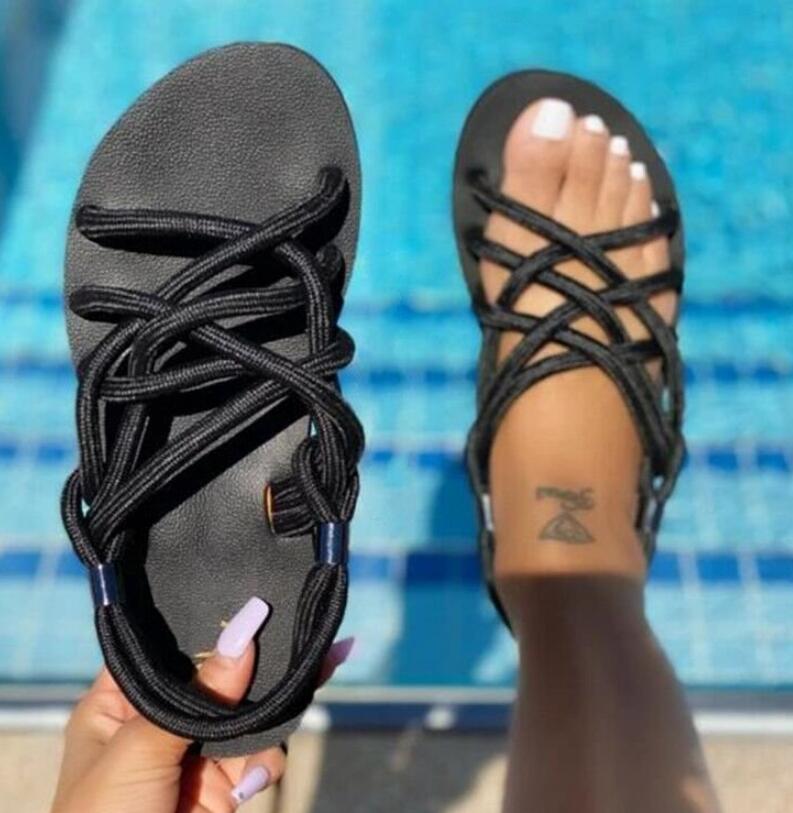 Platform Braided Rope Sandals