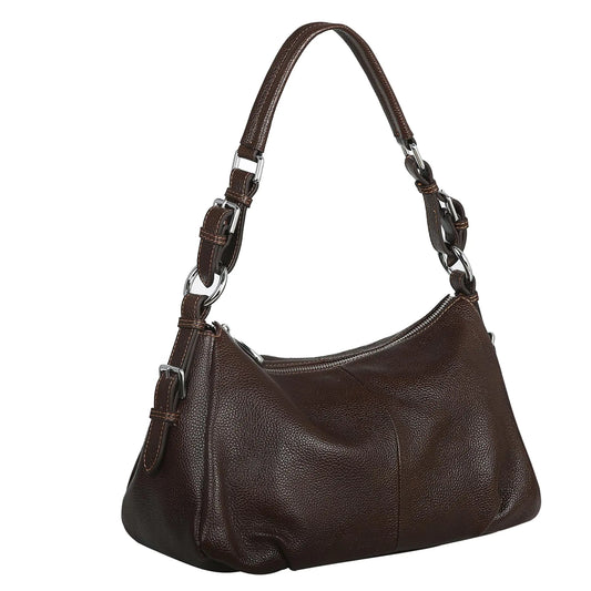 HESHE Leather Purses and Handbags Hobo Shoulder Bags Tote Bag Crossbody Purse Ladies Designer Satchel Bags (Coffee)