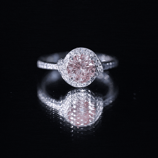 IGI Certified Lab Grown Pink Diamond Halo Engagement Ring for Women