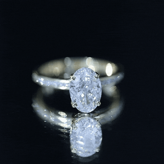 IGI Certified 2 Carat Lab Grown Diamond Oval Engagement Ring With Side Stones