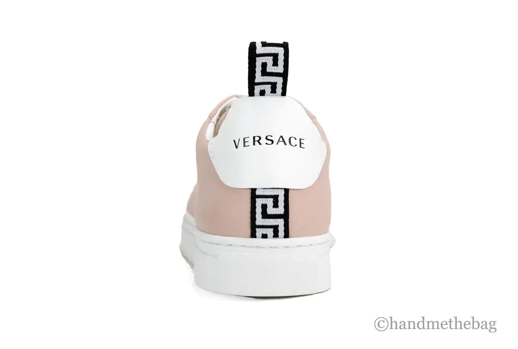 Versace Signature Lace Leather Sneakers Blush