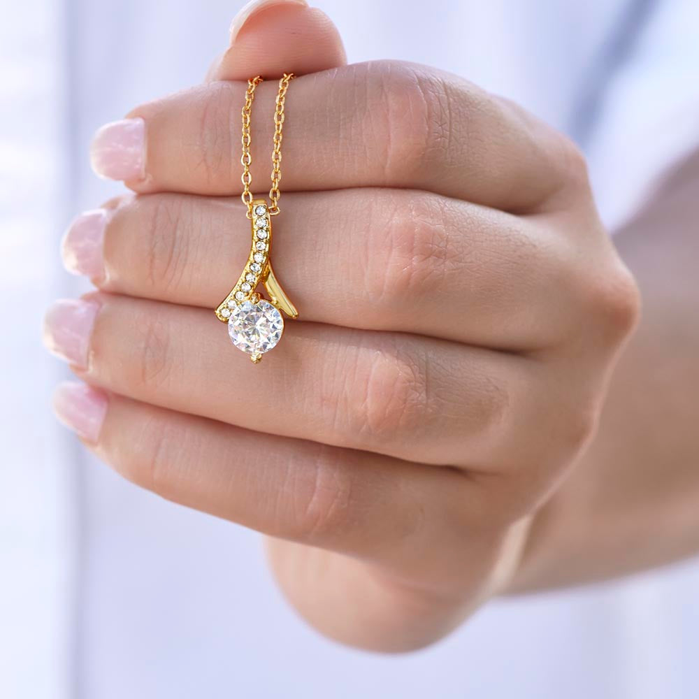 Petite Ribbon shaped pendant with adjustable necklace - 18"-22"