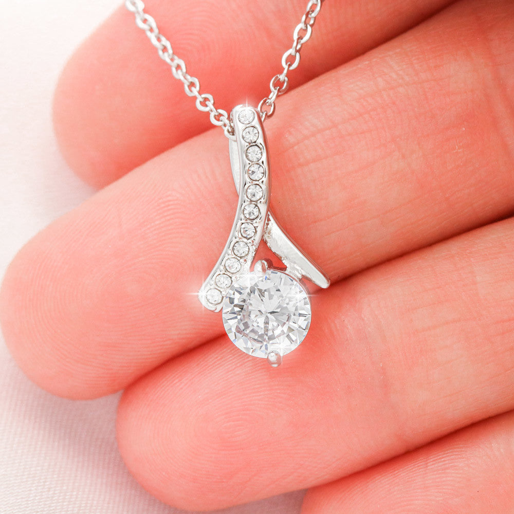 Petite Ribbon shaped pendant with adjustable necklace - 18"-22"