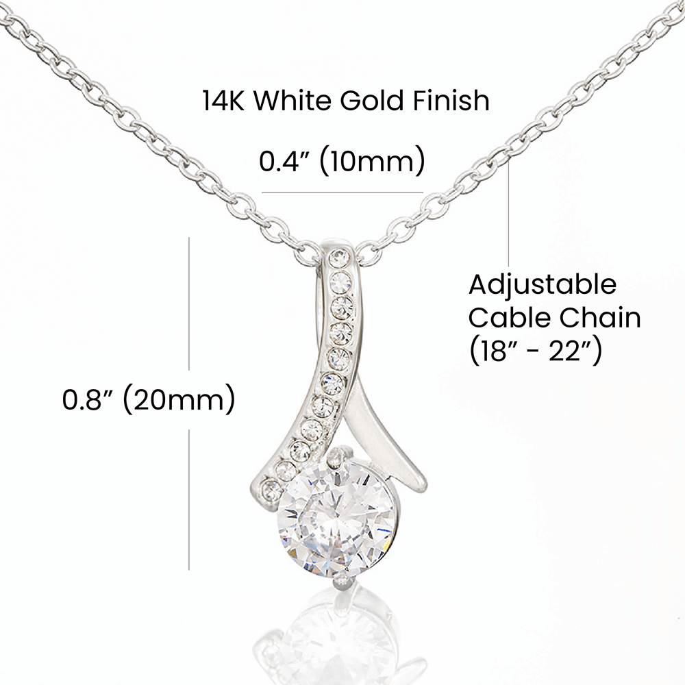 Petite Ribbon shaped pendant with adjustable necklace - 18"-22"