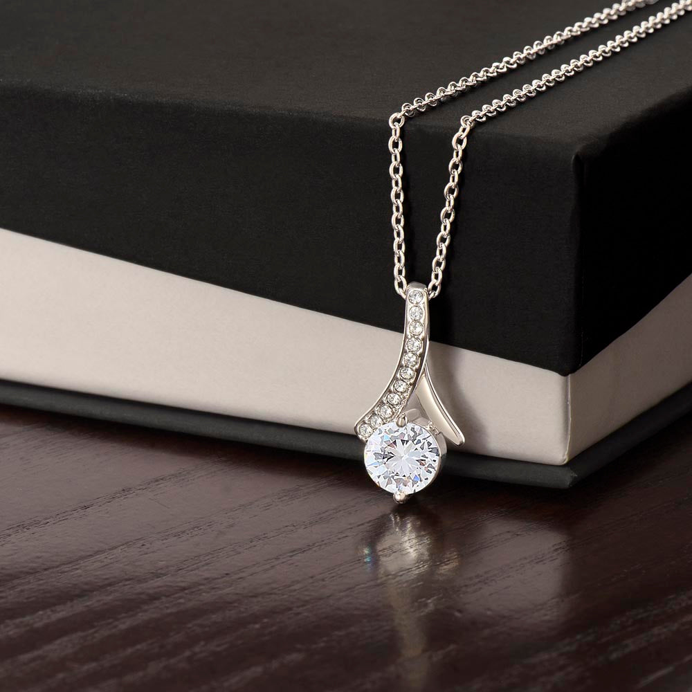 Petite Ribbon shaped pendant with adjustable necklace - 18"-22"