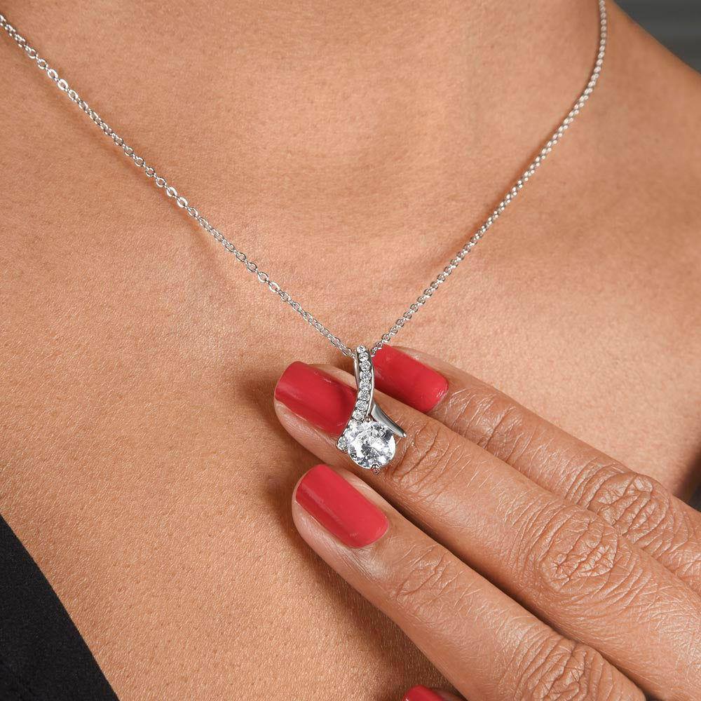 Petite Ribbon shaped pendant with adjustable necklace - 18"-22"