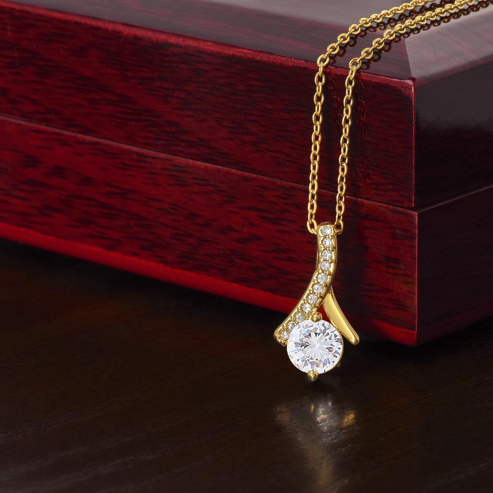 Petite Ribbon shaped pendant with adjustable necklace - 18"-22"