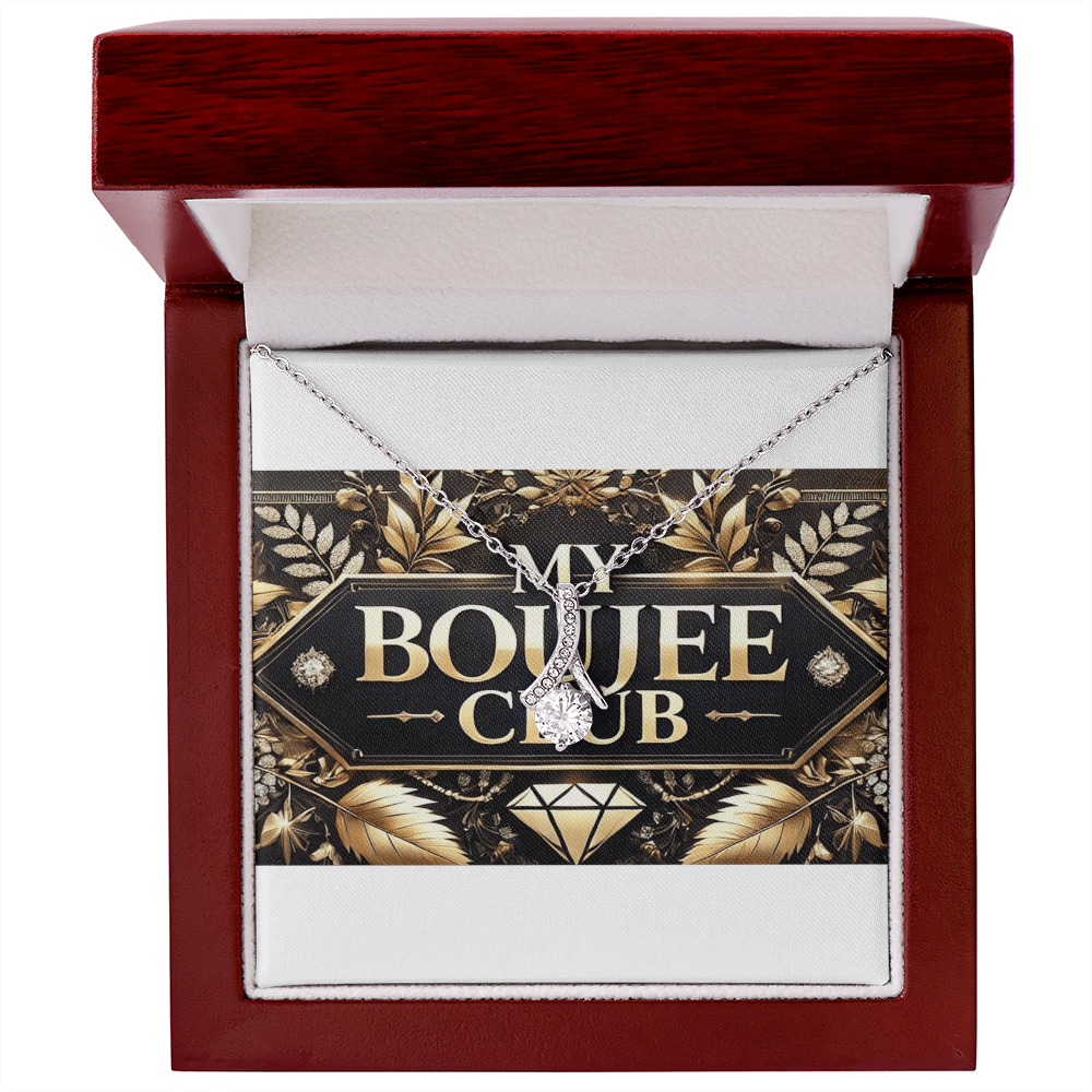 Petite Ribbon shaped pendant with adjustable necklace - 18"-22"