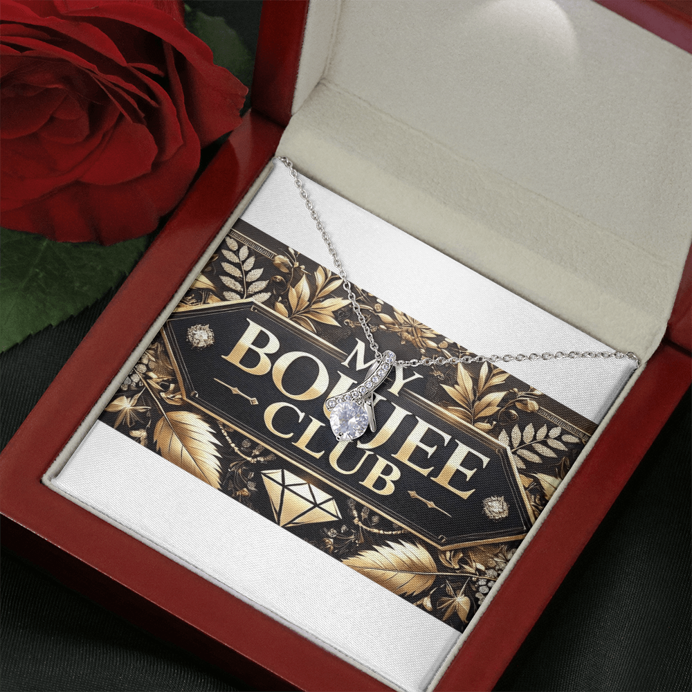 Petite Ribbon shaped pendant with adjustable necklace - 18"-22"