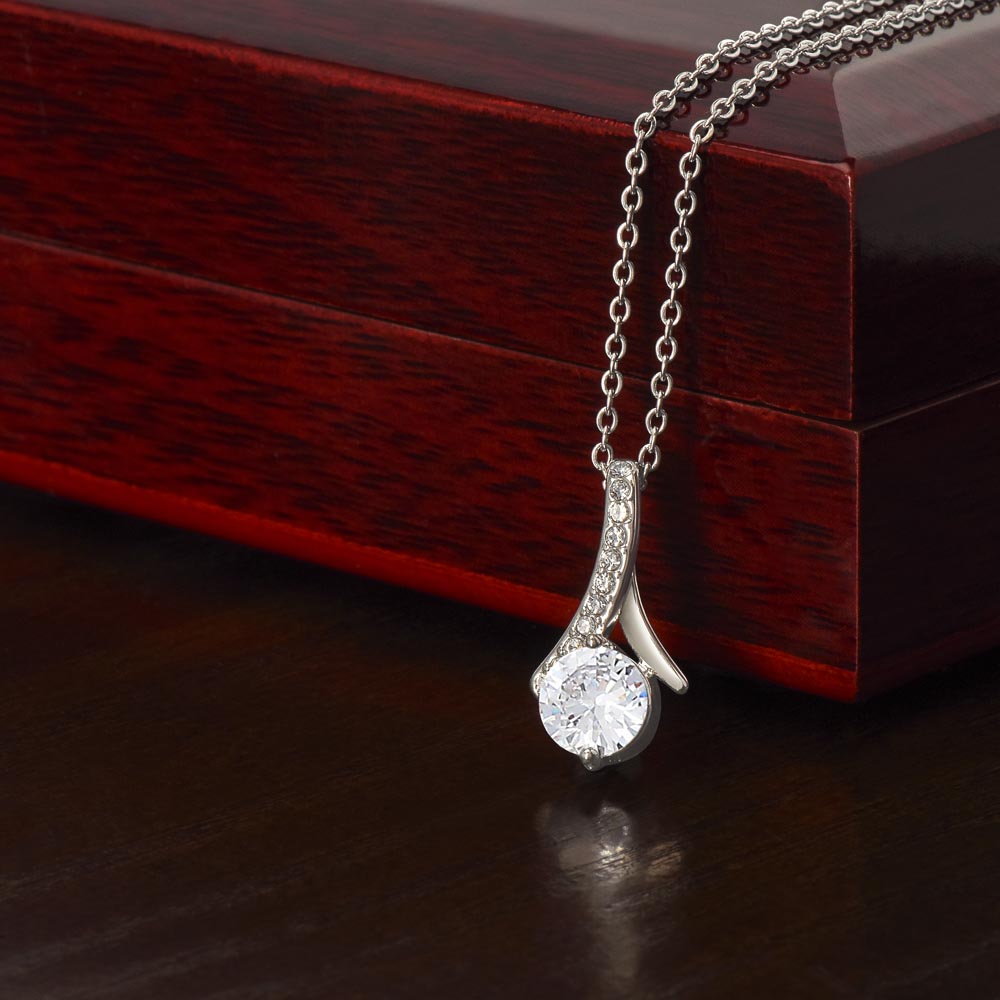 Petite Ribbon shaped pendant with adjustable necklace - 18"-22"