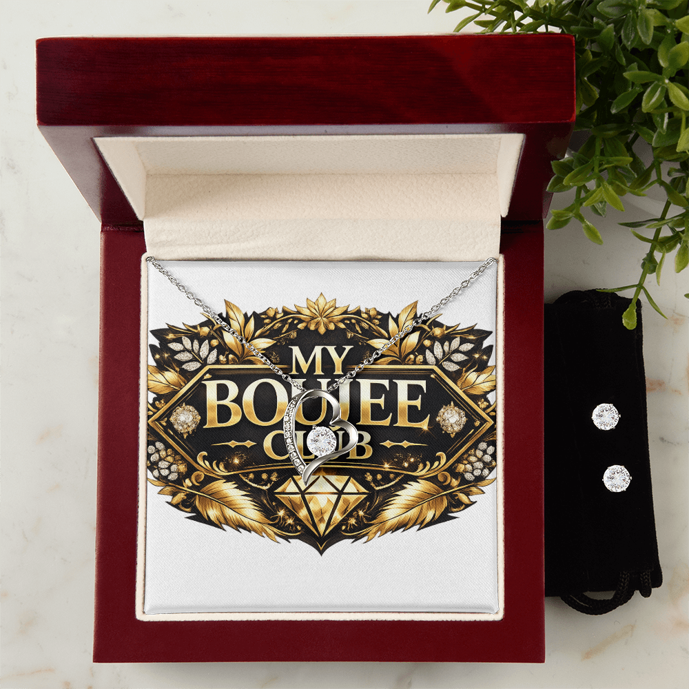 Forever Love Necklace and Cubic Zirconia Earring Set