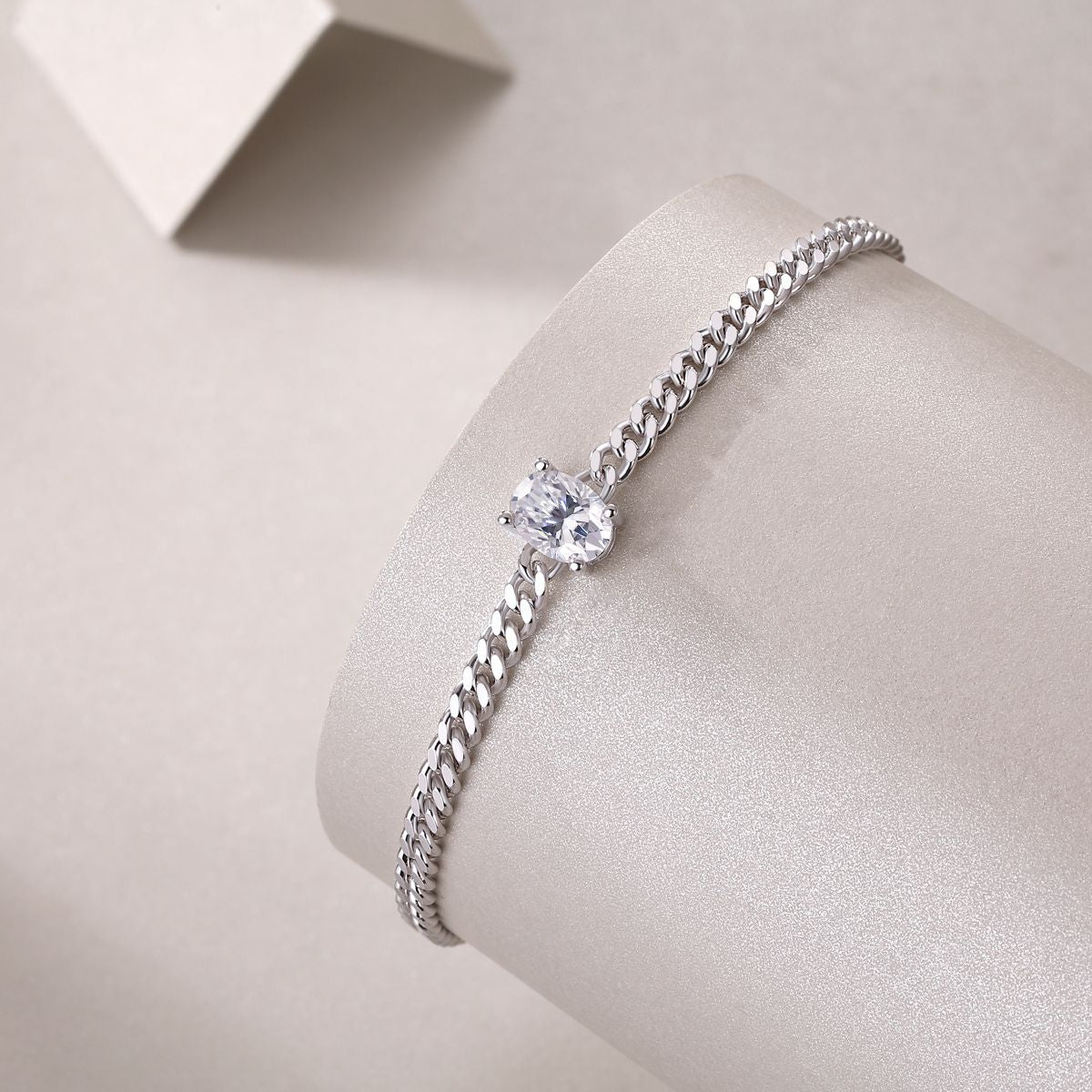 Breakthrough Moissanite Bangle — S925 Sterling Silver & Platinum-Plated