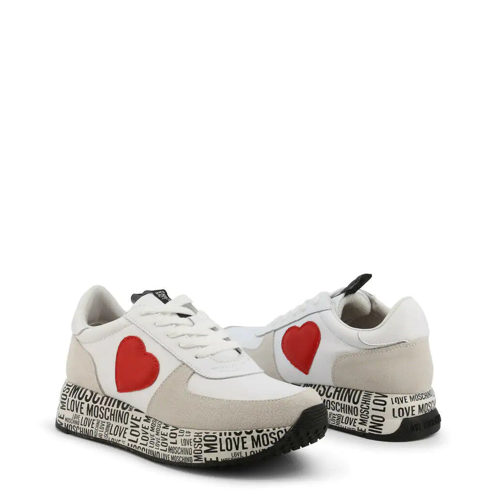 Love Moschino White Heart Sneakers- Model: JA15364G1EIA4