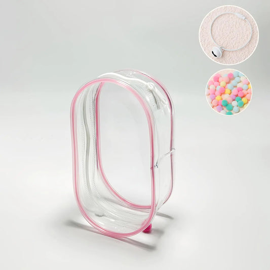 Pink Clear Bags Accessories for Labubu Doll Can Be Installed Inside And Outside The BagCan Be Filled With Cute for Labubu Doll (Pink Large)
