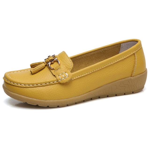 Genuine Leather Slip-On Loafers
