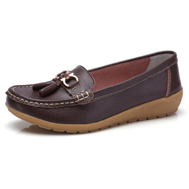 Genuine Leather Slip-On Loafers