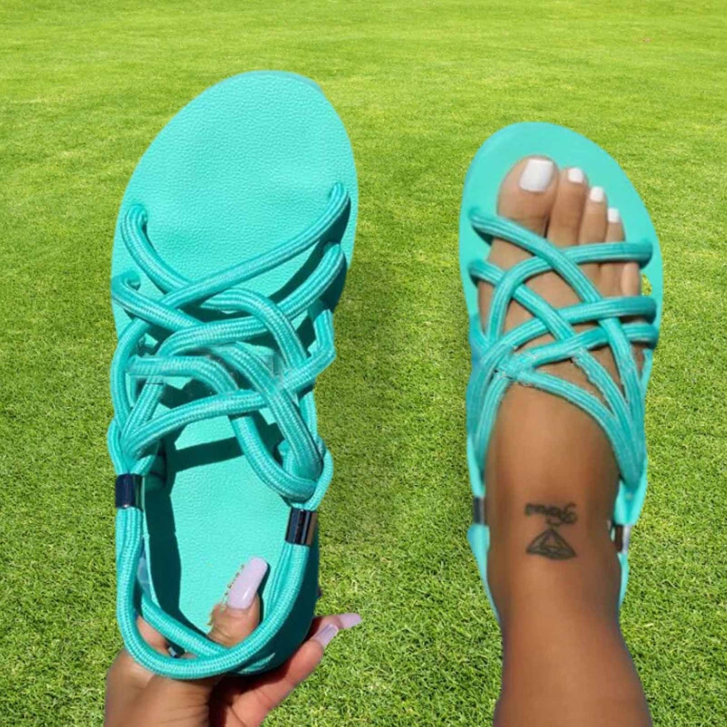 Platform Braided Rope Sandals