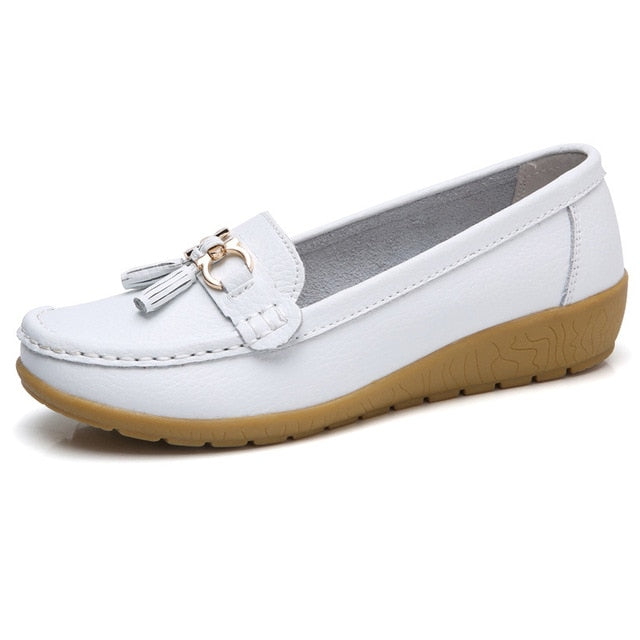 Genuine Leather Slip-On Loafers