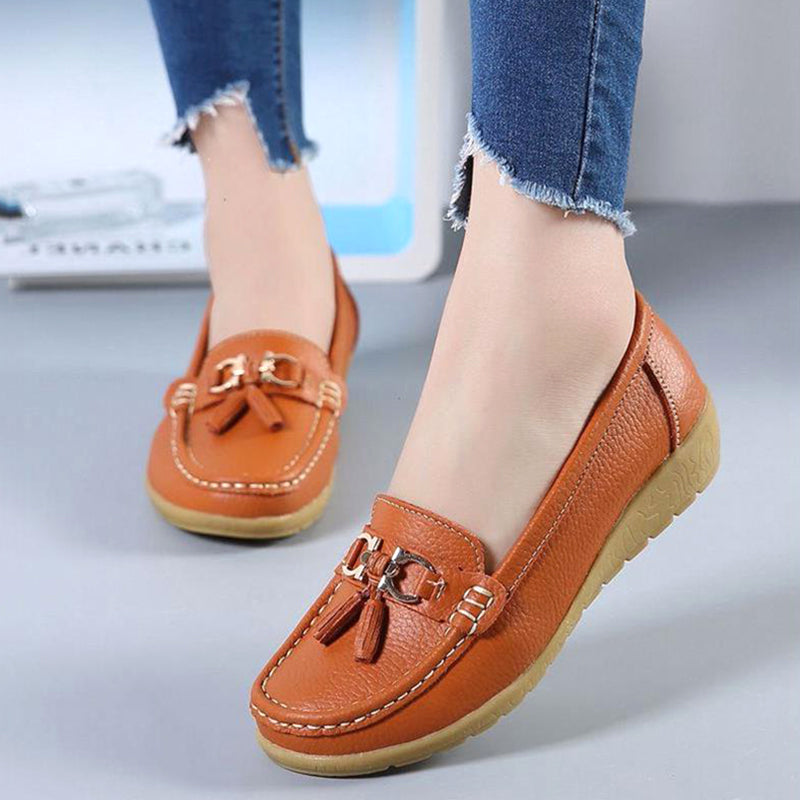 Genuine Leather Slip-On Loafers
