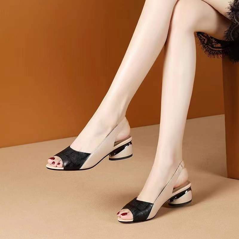 Chunky Mid Heel Sandals