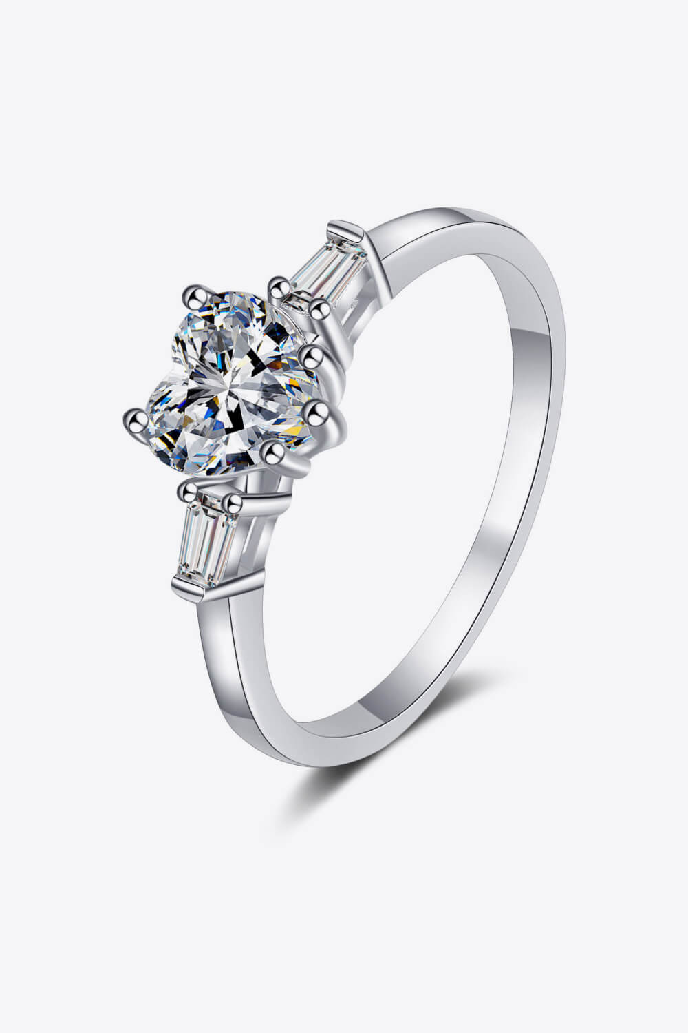 1.2 Carat Moissanite Heart Ring – Silver