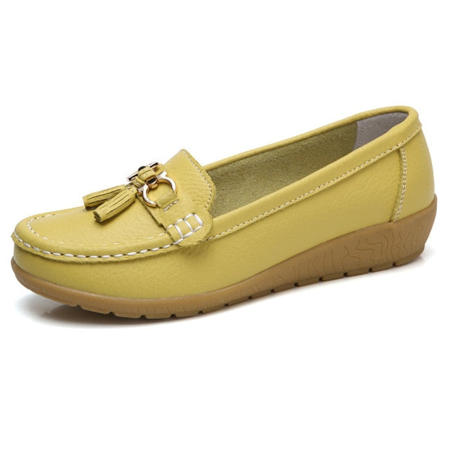 Genuine Leather Slip-On Loafers