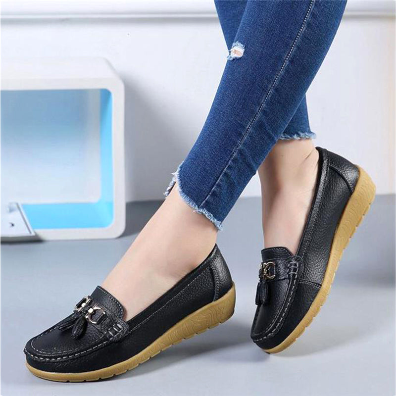 Genuine Leather Slip-On Loafers