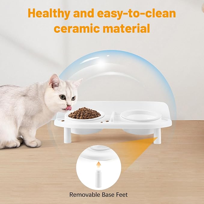 Elevated Ceramic Pet Bowl Set with Stand