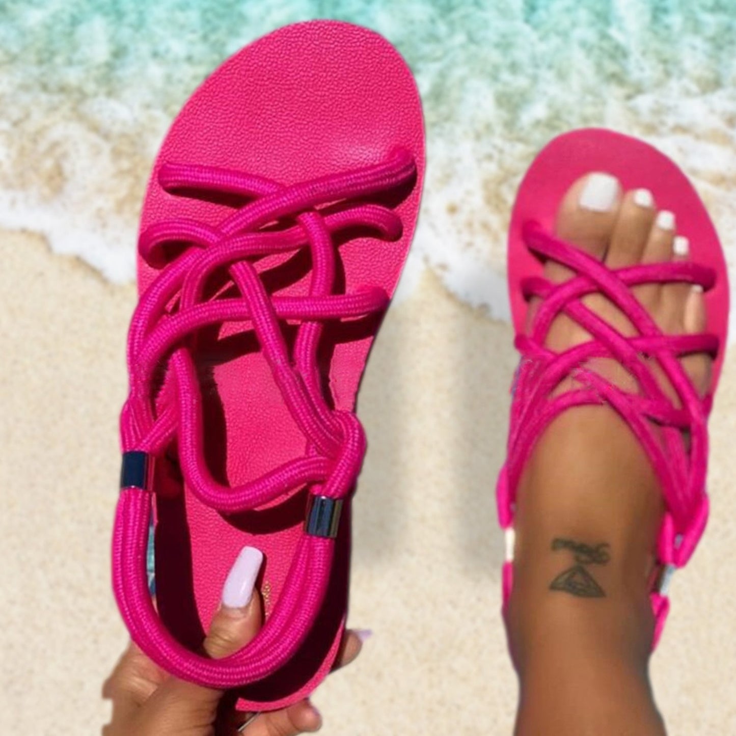 Platform Braided Rope Sandals