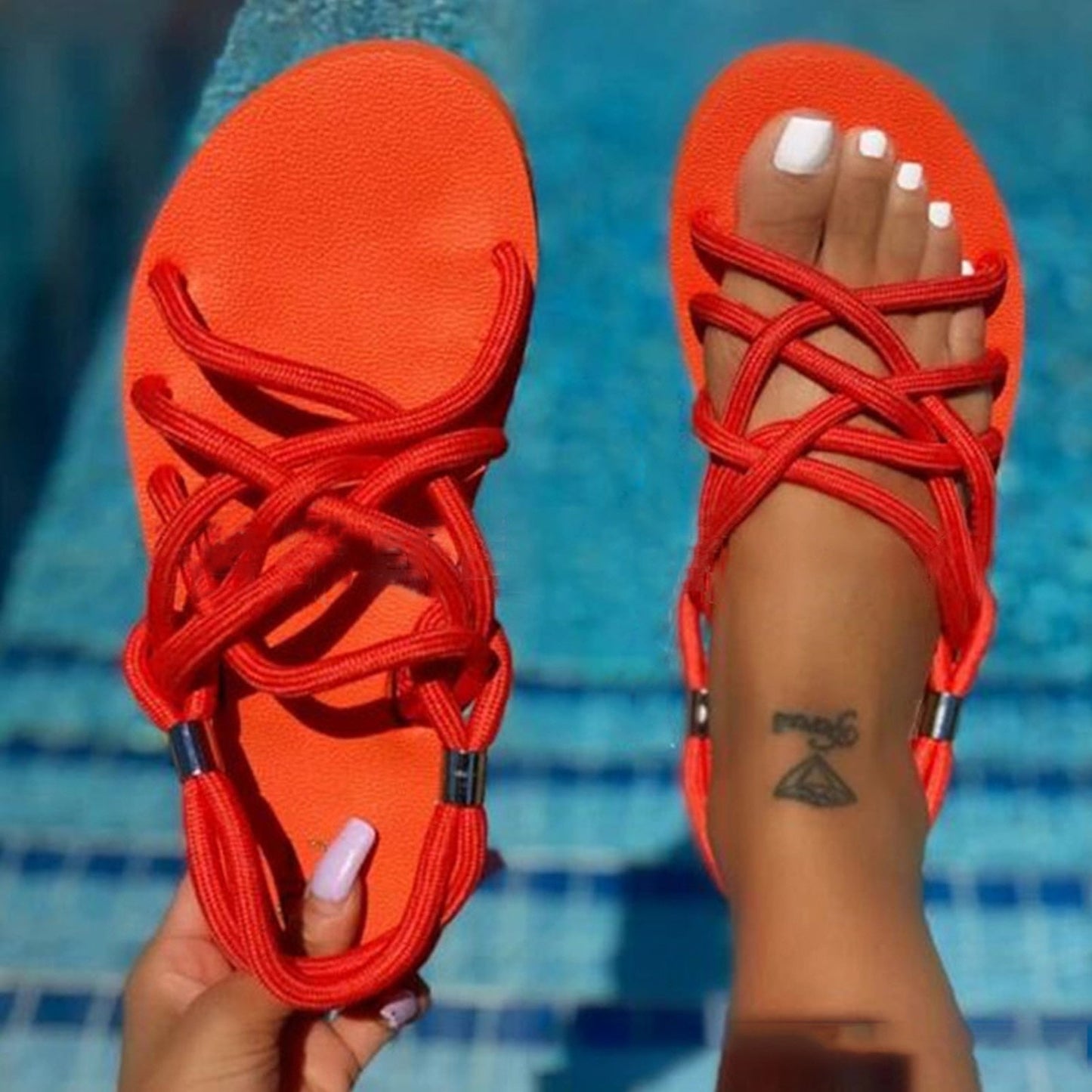 Platform Braided Rope Sandals