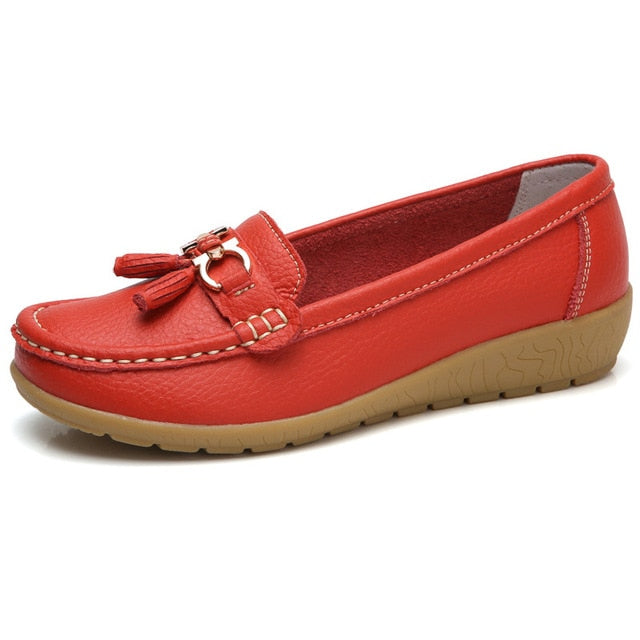 Genuine Leather Slip-On Loafers
