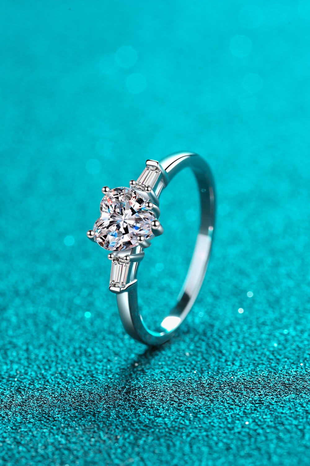1.2 Carat Moissanite Heart Ring – Silver