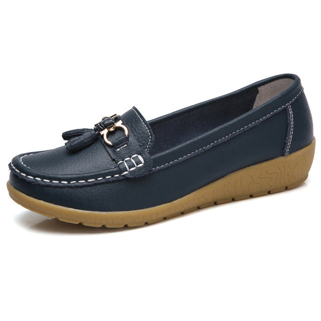 Genuine Leather Slip-On Loafers