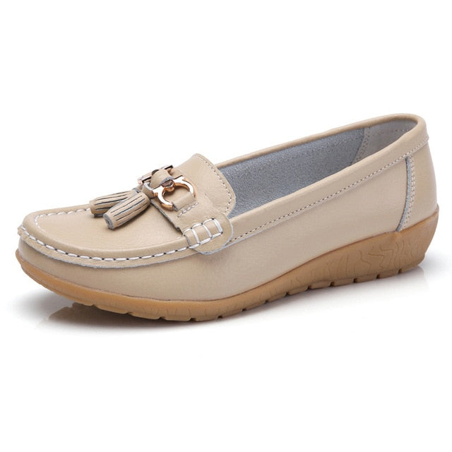 Genuine Leather Slip-On Loafers