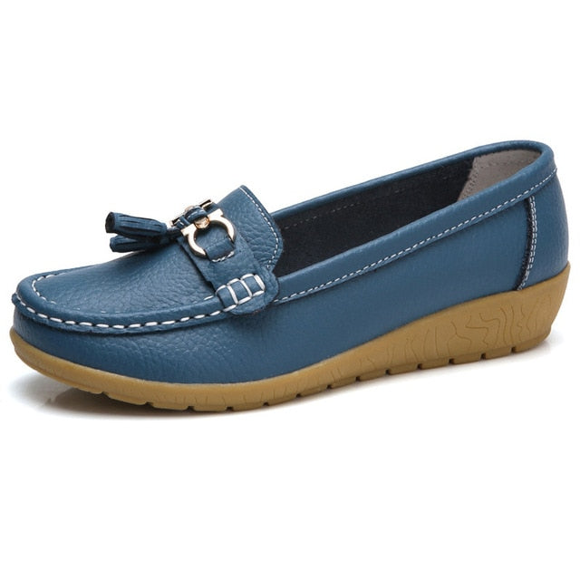 Genuine Leather Slip-On Loafers