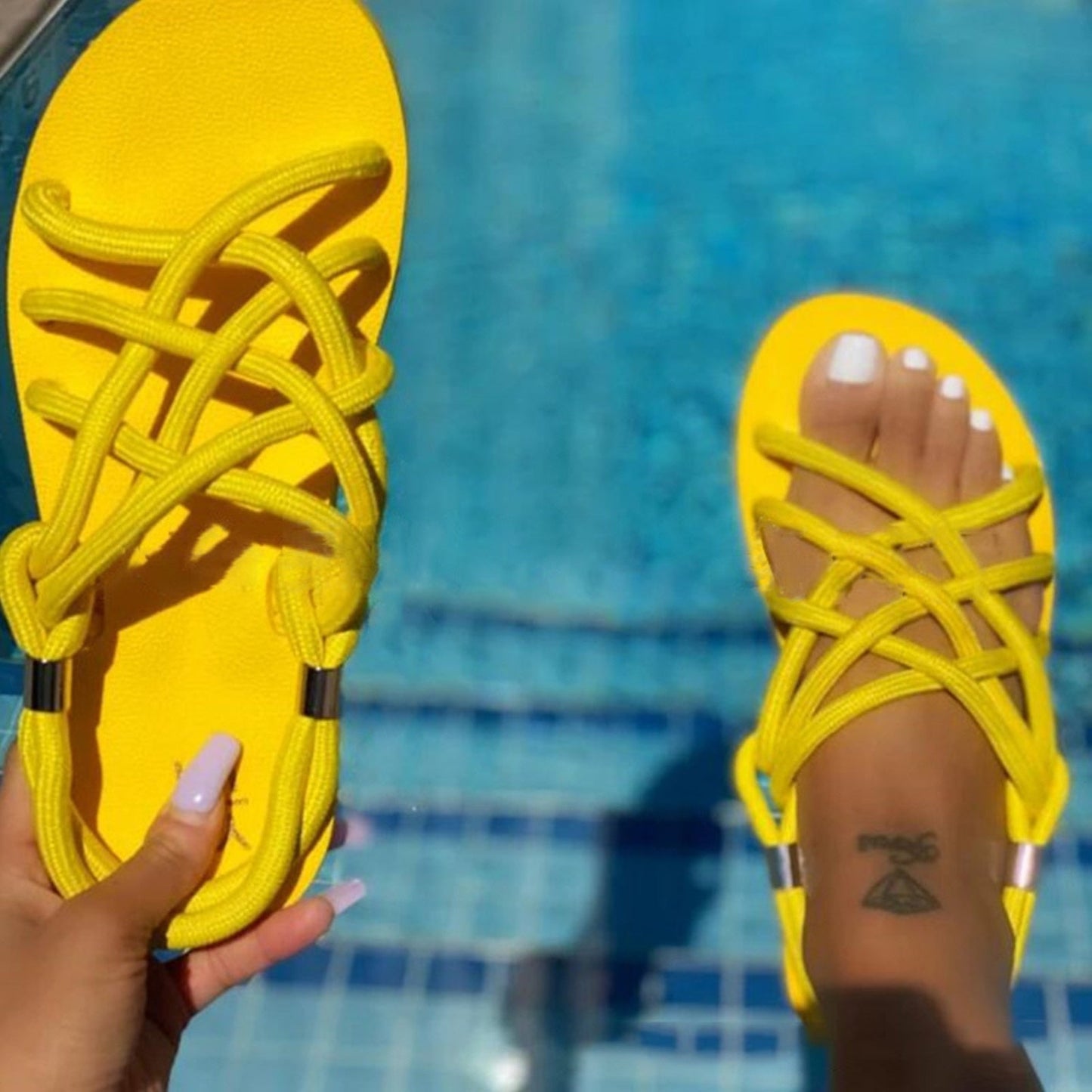 Platform Braided Rope Sandals