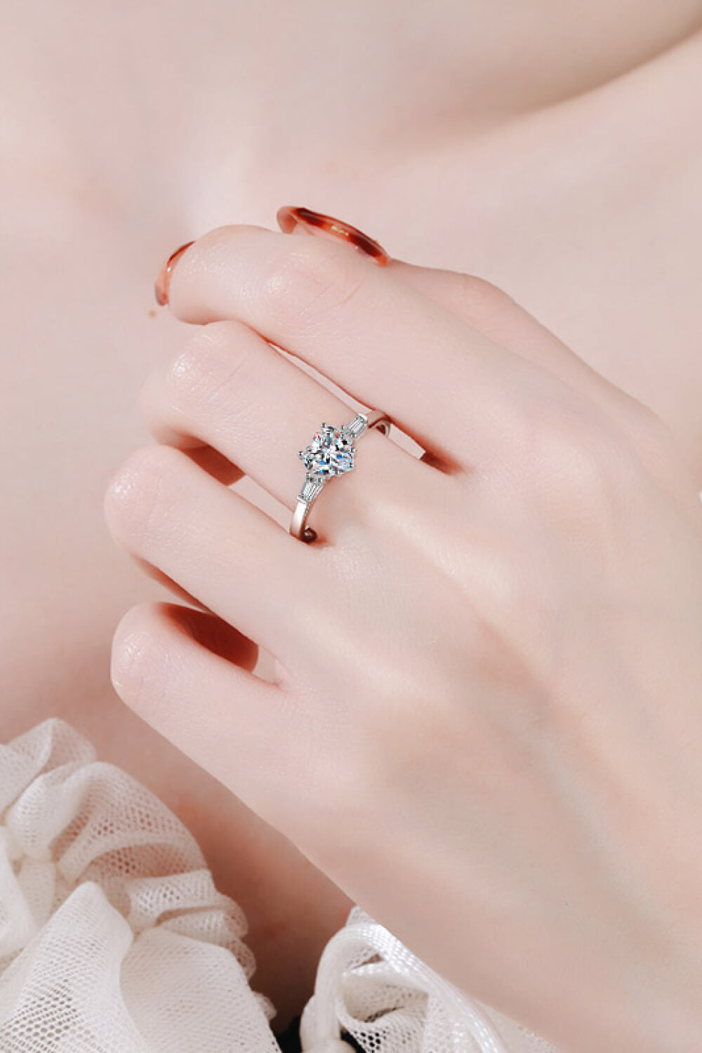 1.2 Carat Moissanite Heart Ring – Silver