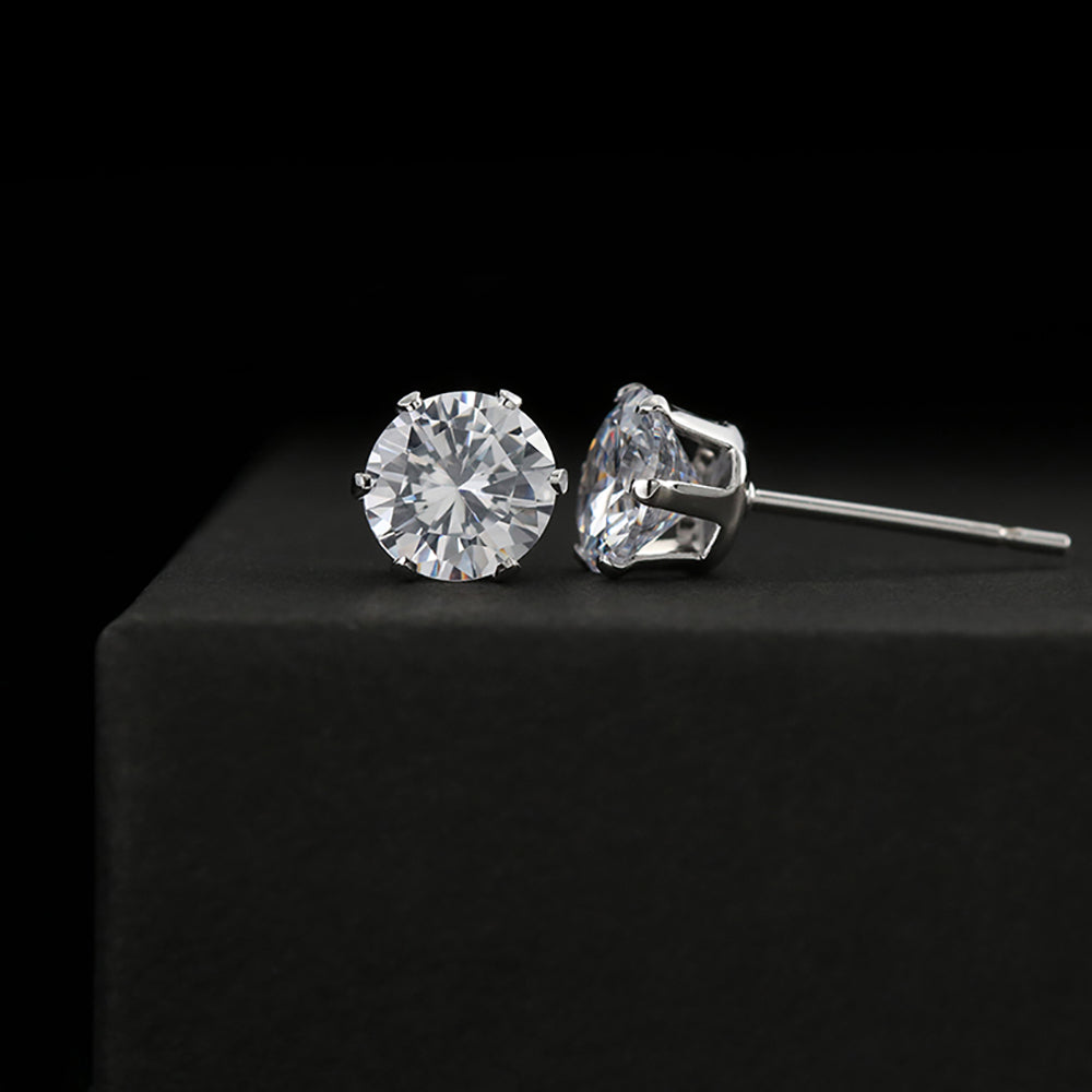 Brilliant Cubic Zirconia Stud Earrings