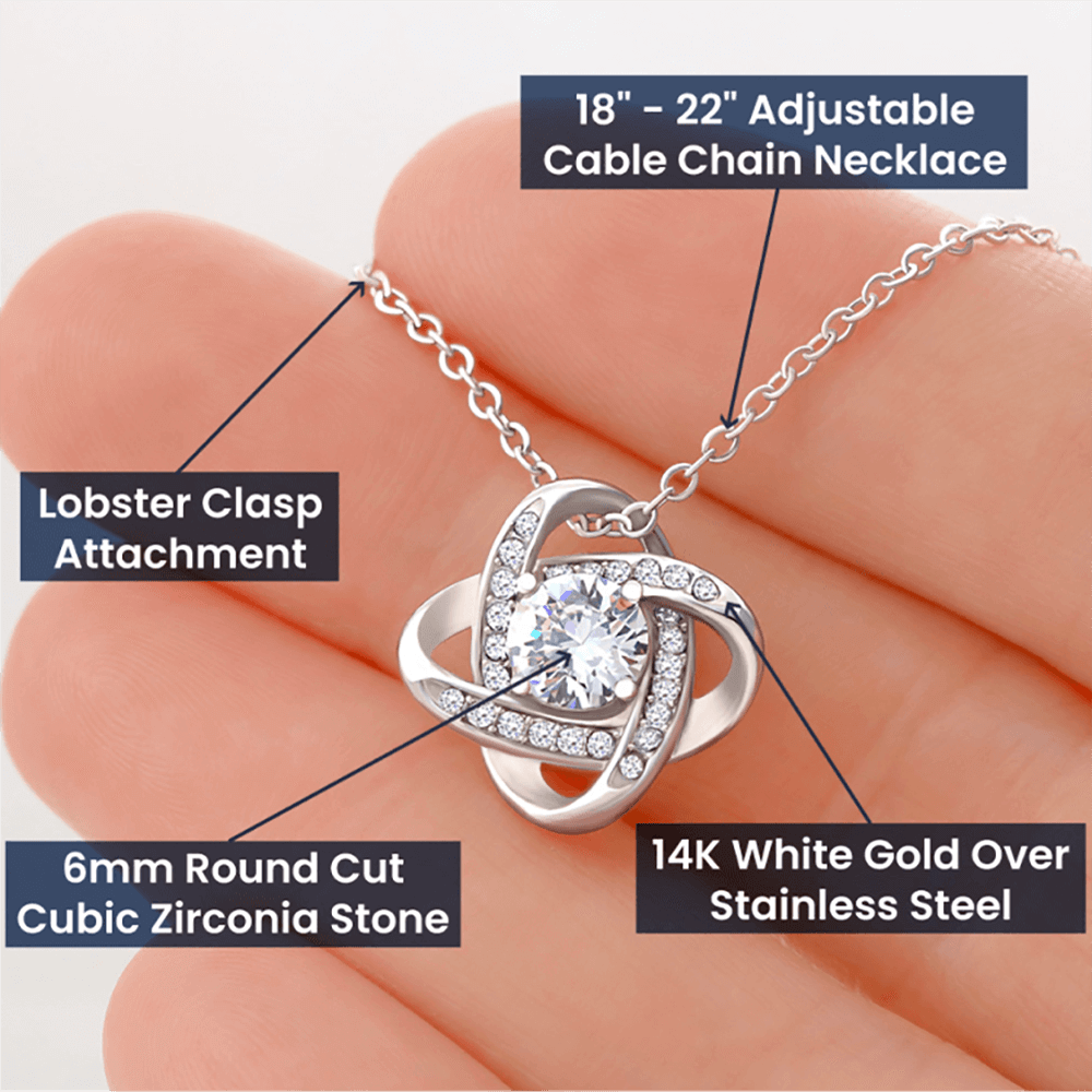 Love Knot Pendant with Necklace - 18"-22" adjustable