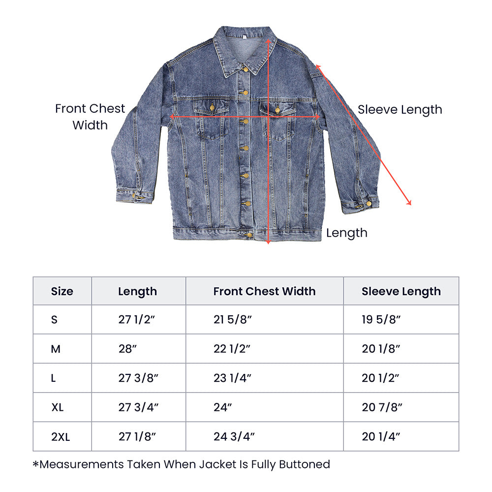 "My Boujee Club" Oversized Women's DTG Denim Jacket