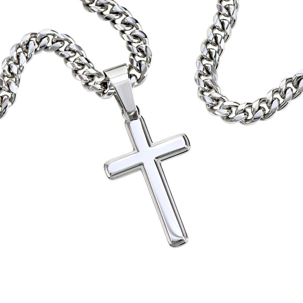 Artisan Cross with Cuban Link Chain