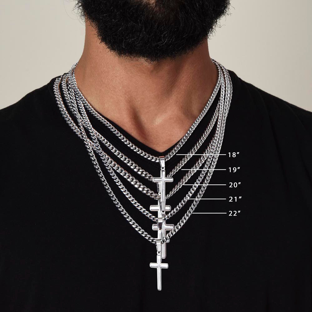 Artisan Cross with Cuban Link Chain
