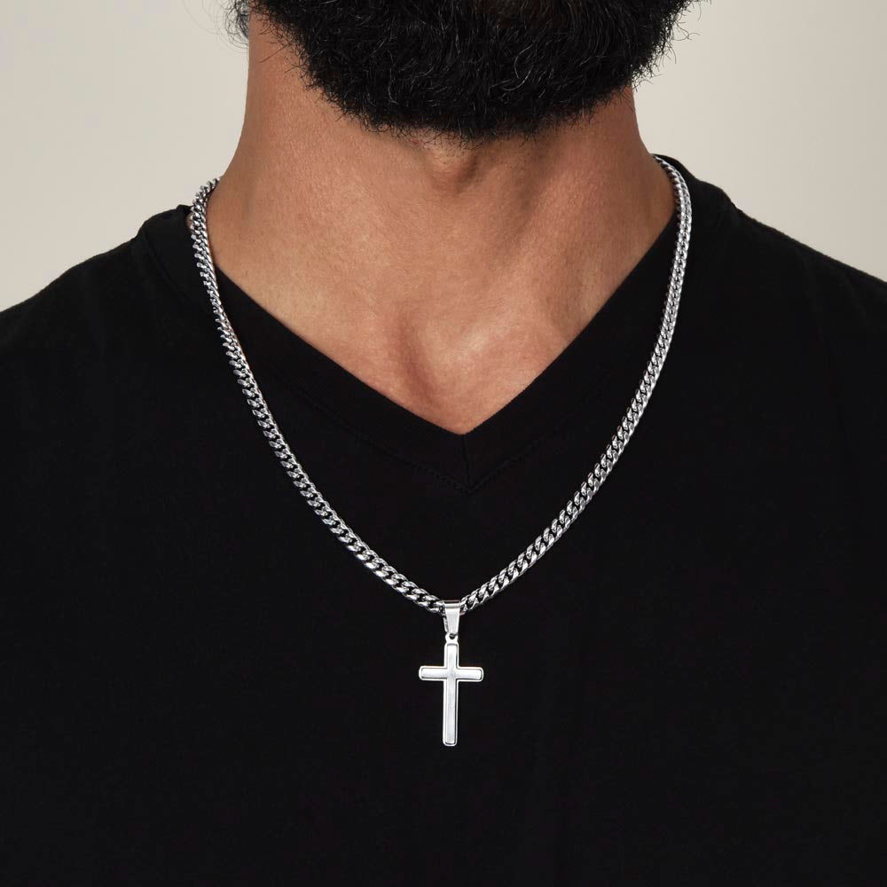 Artisan Cross with Cuban Link Chain