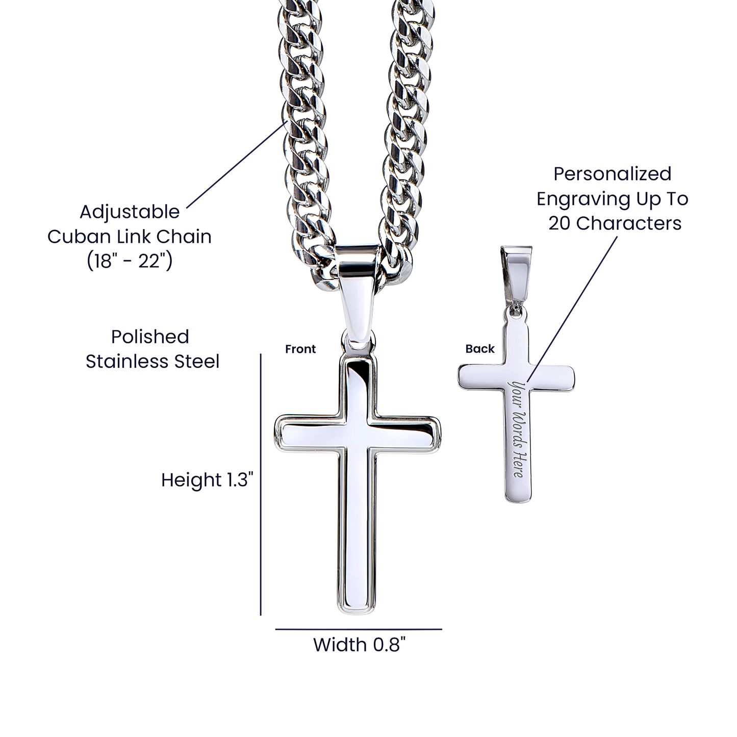 Artisan Cross with Cuban Link Chain