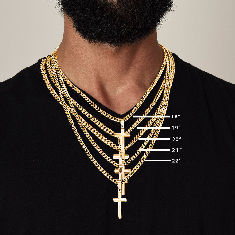Artisan Cross with Cuban Link Chain