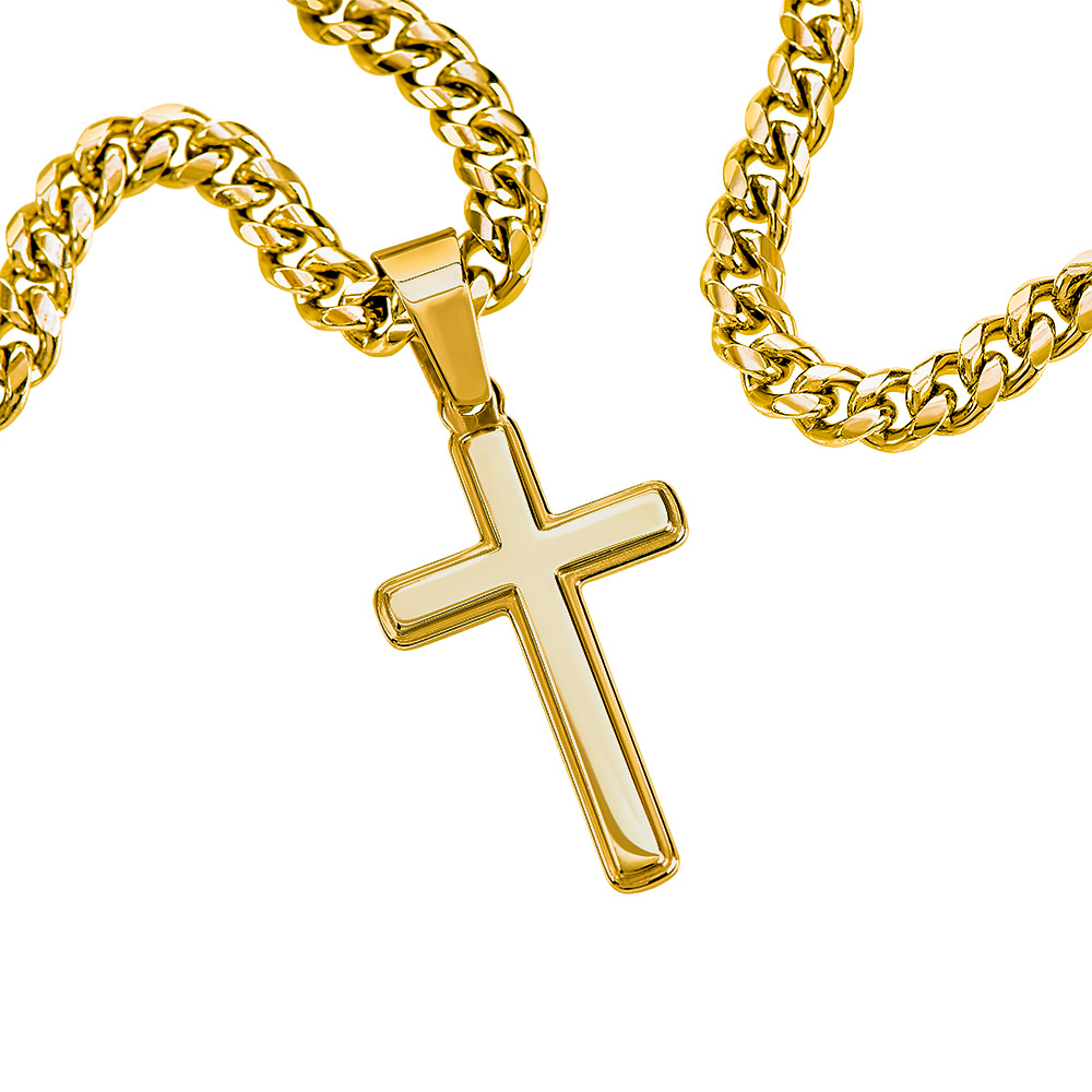 Artisan Cross with Cuban Link Chain
