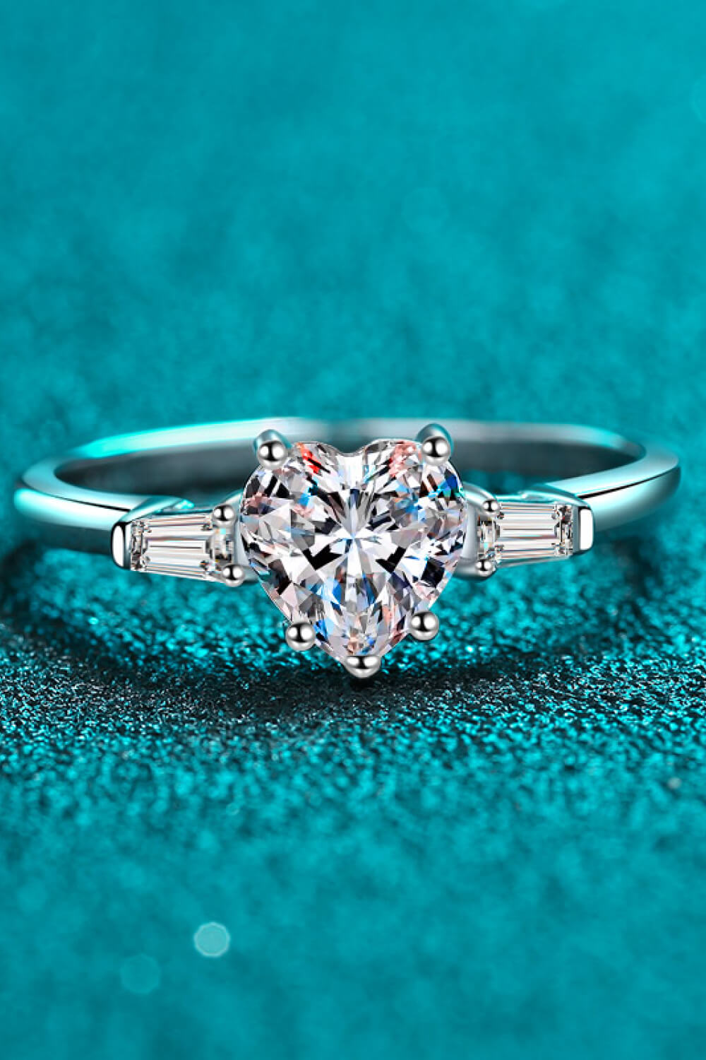 1.2 Carat Moissanite Heart Ring – Silver