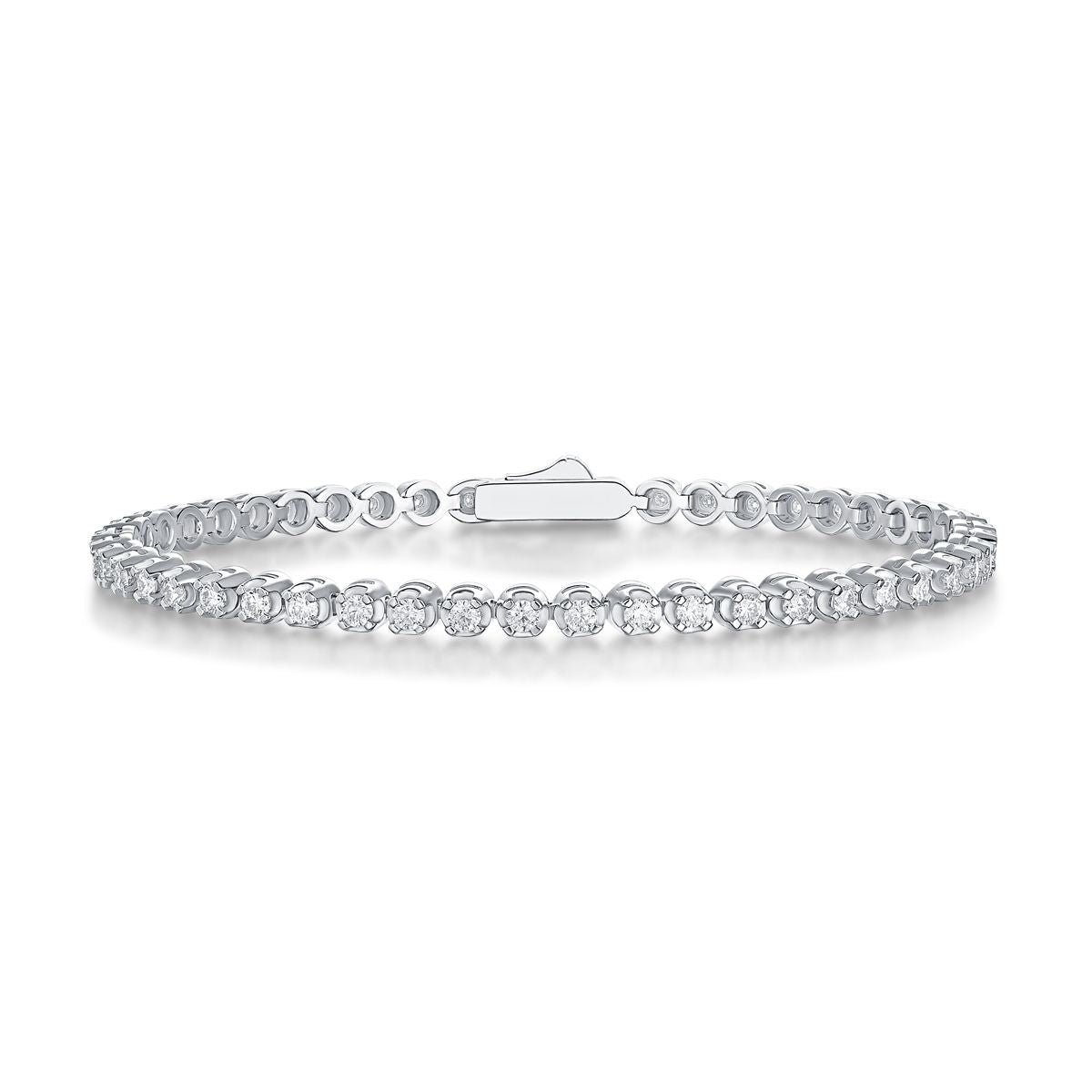 Starry Sky Moissanite Bangle ‚Äî S925 Sterling Silver & Platinum-Plated