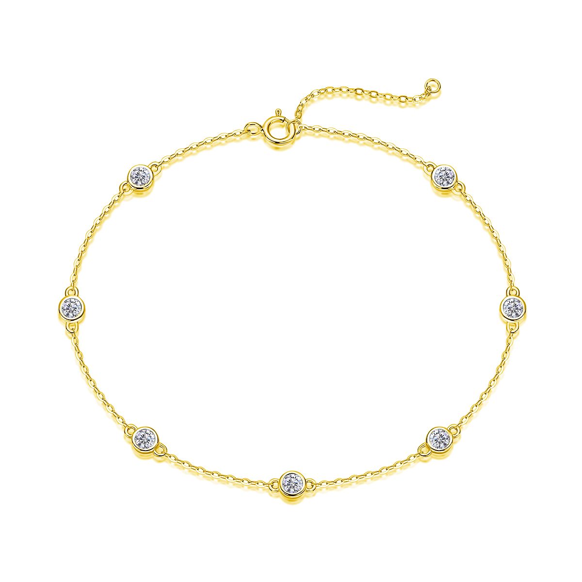 Dynamic Bubble Moissanite Bangle — S925 Sterling Silver & Platinum-Plated