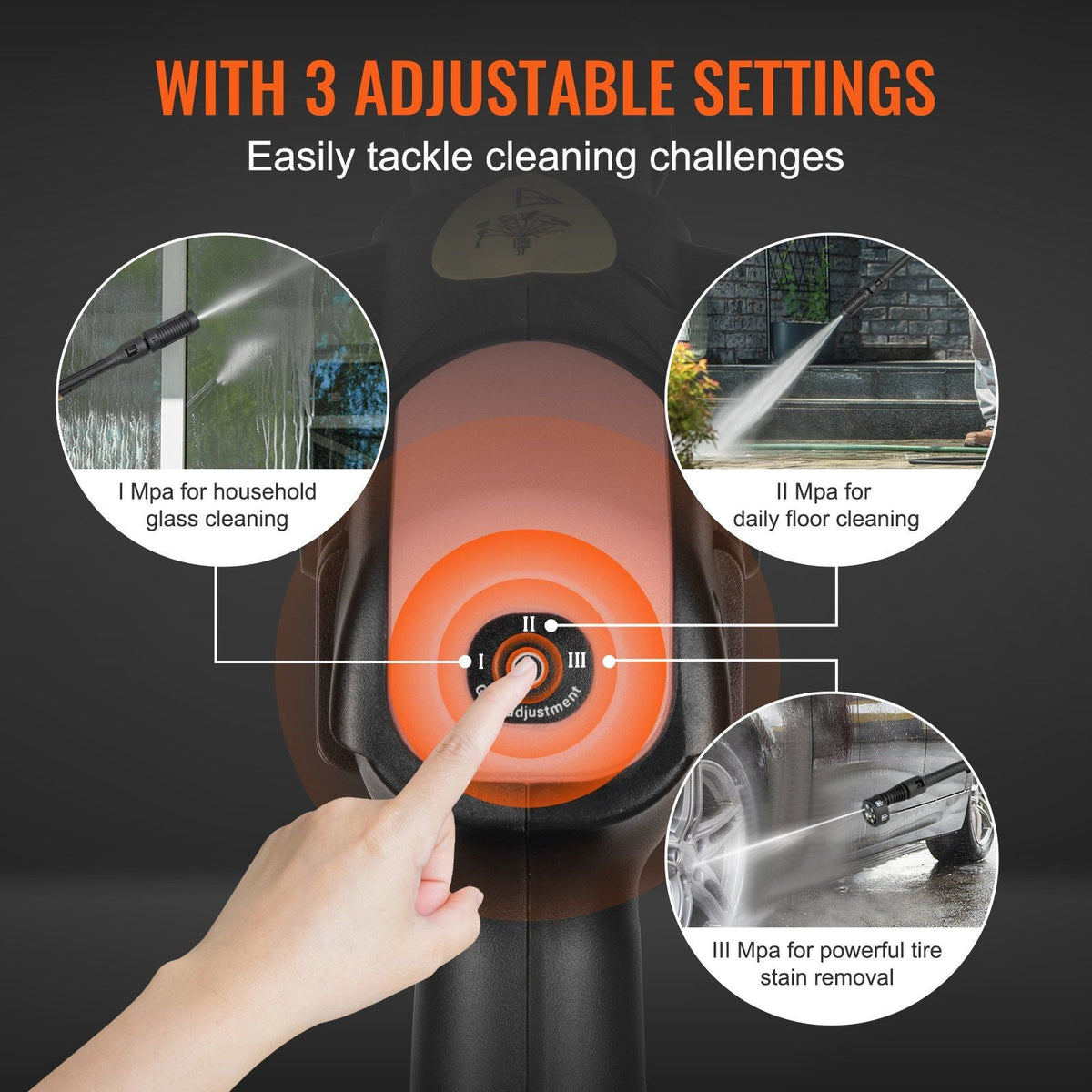 Cordless Pressure Washer, 652 PSI, 1.1 GPM, 4.0Ah Battery & 6-in-1 Nozzle